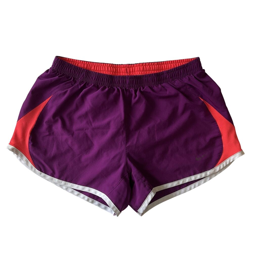 Nike Women Activewear Shorts S Purple Logo 2" Inseam Lined Lightweight 26”Inseam